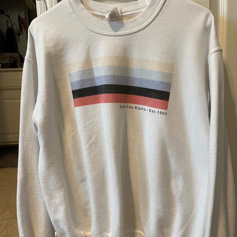 Zeta Tau Alpha White Sweatshirt